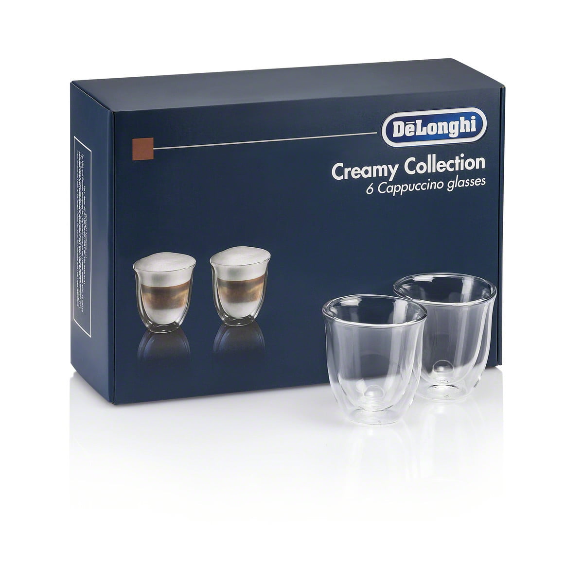 Set of 2-5513214601 DeLonghi Double Walled Thermo Cappuccino Glasses 6 fl oz 