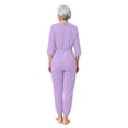 thumbnail image 3 of Doomiva Womens Elderly Anti-strip Adaptive Jumpsuit Long Sleeve Long Pants Nursing Rompers Lavender XXL, 3 of 5