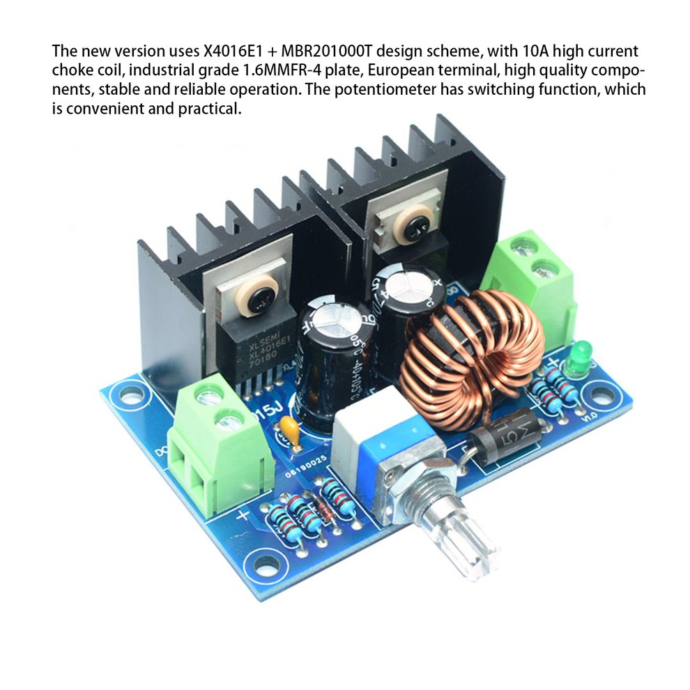 200W XL4016 DC-DC 8A Step Down 4-40V to 1.25-36V Adjustable Power Supply