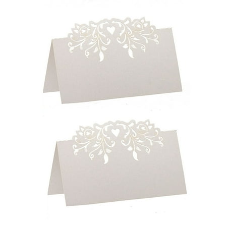 

120Pcs Lace Wedding Table Name Place Cards Reception Decoration with White Lace Pattern Cardstock