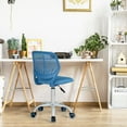 thumbnail image 2 of Giantex Swivel Office Desk Chair, Small Armless Task Chair with Hollow-out Back, Upholstered Mesh Seat, Sturdy Construction, Height Adjustable Computer Chair for Study, 2 of 10