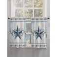 thumbnail image 5 of Texas Star Blue 2 Panel Kitchen Curtains for Windows, Farmhouse Country Branches Wooden Grain Bathroom Privacy Curtain, Home Décor Window Treatment for Bedroom/Living Room 55"x45", 5 of 6
