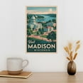 thumbnail image 3 of Wisconsin State Capitol Classic Poster Retro Madison Cityscape with Lakeside Views Canvas Poster, 3 of 8