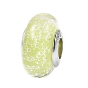 Angle View: 925 Sterling Silver Lime Green Murano Style Charm Jewelry Valentines Gift For Her Making Accessories Kit Parts