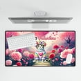 thumbnail image 4 of Hello Valentine’s Day Manx Flower Crown Romantic Pink Floral Desk Mat Full Keyboard Mouse Pad Cat Lover Kitten Owner Gifts Large Mousepad - 00031, 4 of 5