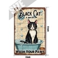 thumbnail image 5 of Tuxedo Cat Wash Your Paws Cat Art Retro Aluminum Sign 12x8 IN Metal Tin Sign Funny Bathroom Decor Cat Gifts Cat Tin Sign for Home Vintage Animal Prints, 5 of 6