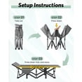 thumbnail image 5 of DKMOCO XXL Folding Camping Cot with Mattress & Carry Bag, 32" x 79" 900lbs Heavy Duty Portable Sleeping Cot Bed for Adults, Home Office Guest Outdoor Camping Travel, Gray Cot Black Pad, 5 of 9