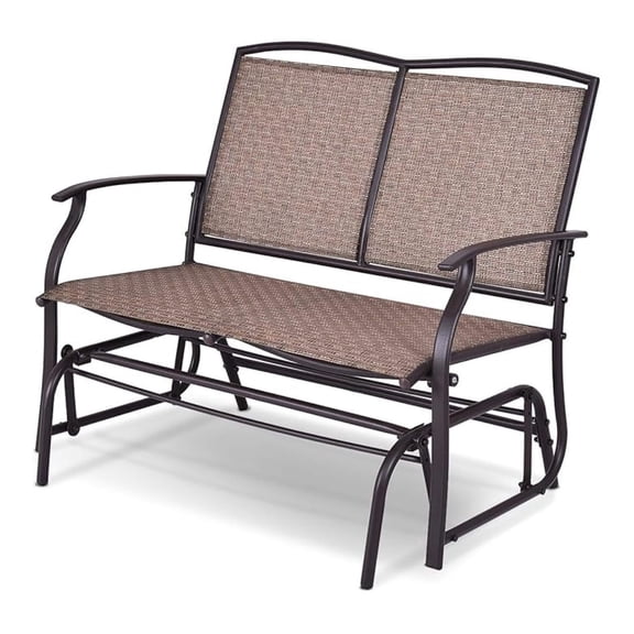 Outdoor Glider Loveseat Chair for Backyard Garden Rocking Seating Patio with Powder Coated Steel Frame