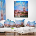thumbnail image 4 of Designart Colorful Eiffel and Sacre Coeur - Photography Throw Pillow - 16x16, 4 of 5