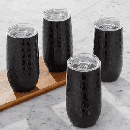 

WF3114F 14-oz. Stainless Steel Insulated Tumblers with Lids 4 Pack Black Animal Print