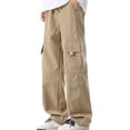 thumbnail image 2 of Men's Workwear Sports Straight Pants Elastic Waistband Solid Color Outdoor Fitness Trousers S-XL (1 pack), 2 of 8