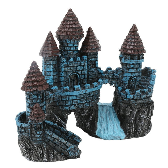 Decoración de castillo para acuario, simulación ecológica, escondite, resina, pecera, casa, adorno para agua dulce y salada