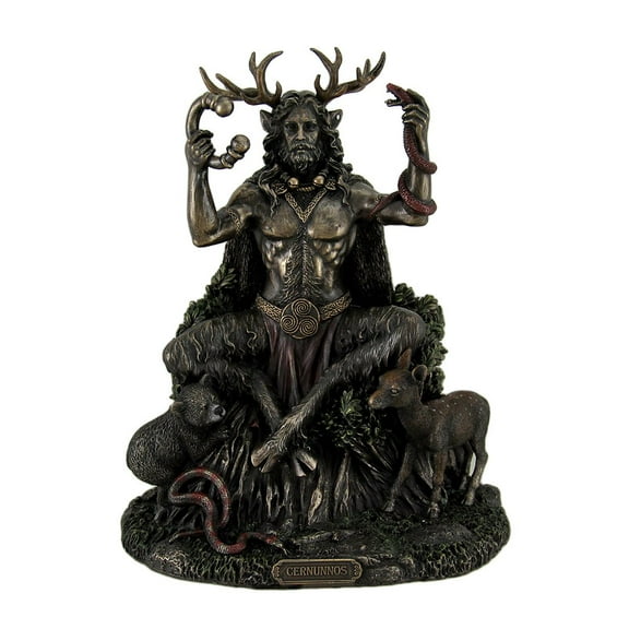Resin Statues Cernunnos Celtic Horned God Of Animals And The Underworld Statue 9 Inch 7 X 8.75 X 5.5 Inches Bronze