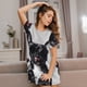 thumbnail image 3 of Balery Cool French Bulldog Wine Camisón de manga corta con cuello redondo para mujer, cómodo y elegante., 3 of 6