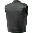 thumbnail image 2 of First Mfg Co - The Cut - Men's Motorcycle Biker Riding Black Green Leather Vest - Extra Large, 2 of 5