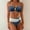 Navy, variant on Women's 2 Piece Bandeau Bikini Set Gold Button Twist Front Top with High Waisted Ruched Bottom Color Block Bathing Suit for Summer Navy M