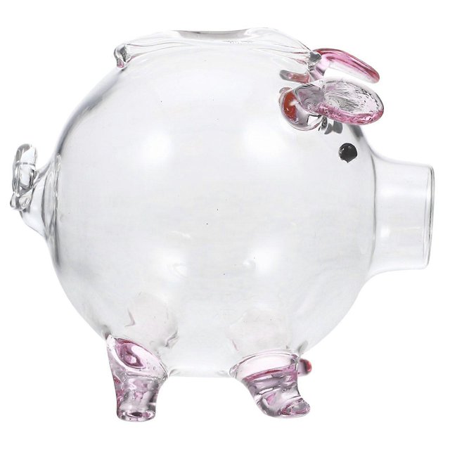 Clear Piggy Bank High Borosilicate Glass Piggy Bank Transparent Cartoon Piggy Bank Jar