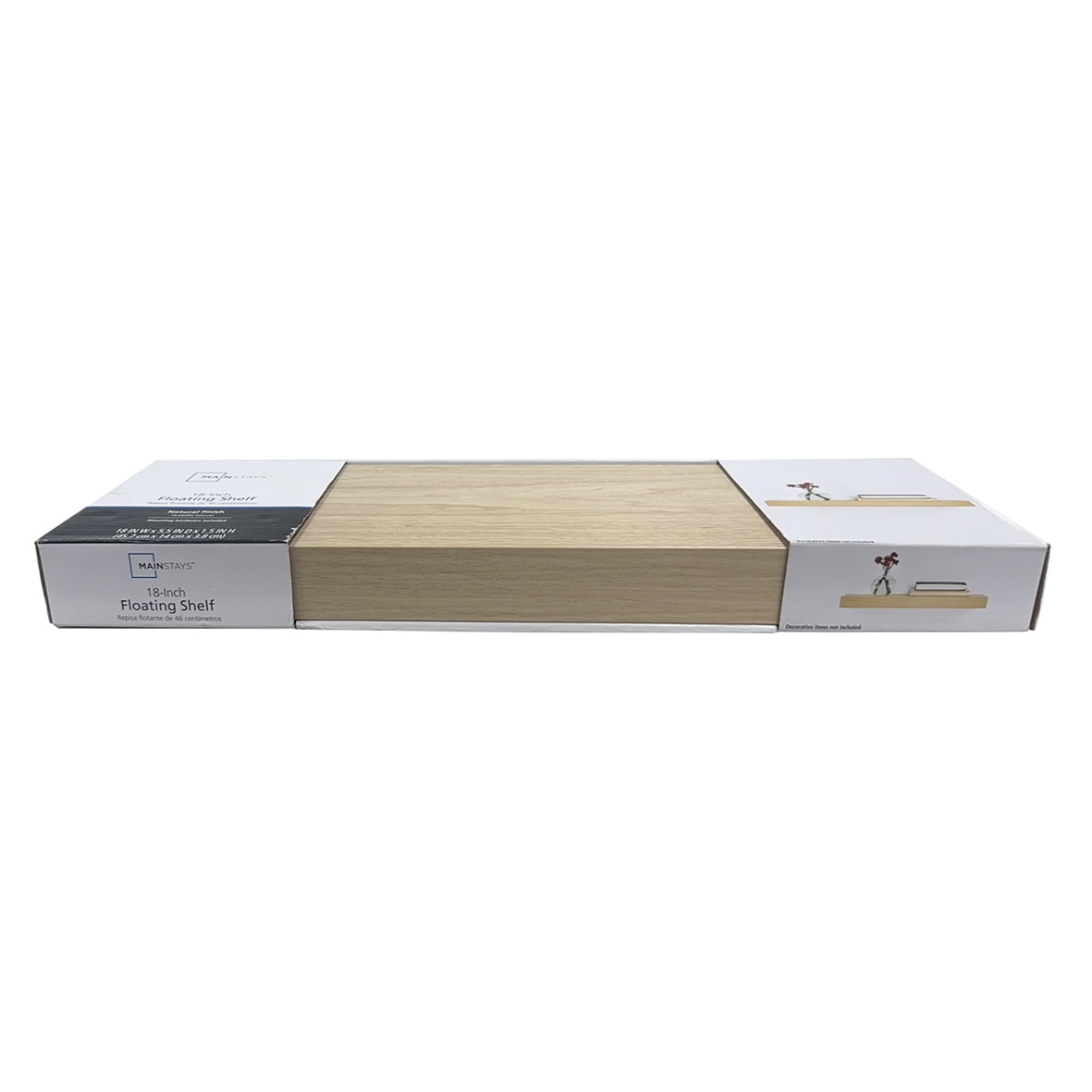 Mainstays Natural 18" Wood Floating Shelf