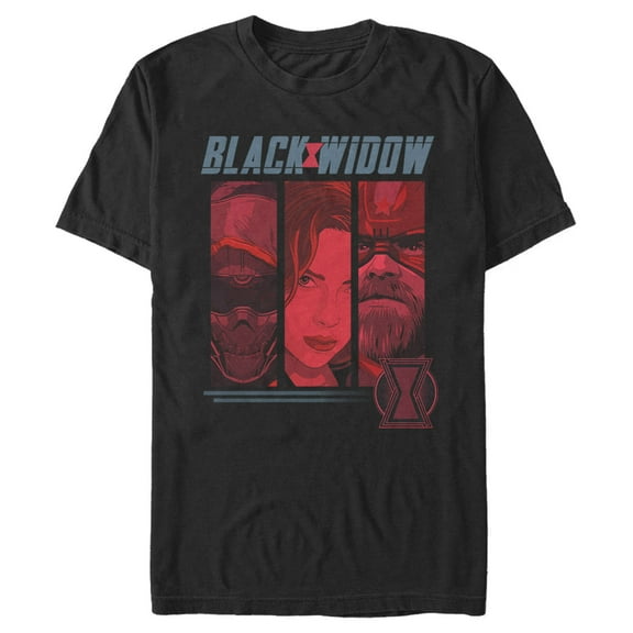 Men's Marvel Black Widow Character Panel  Graphic Tee Black X Large