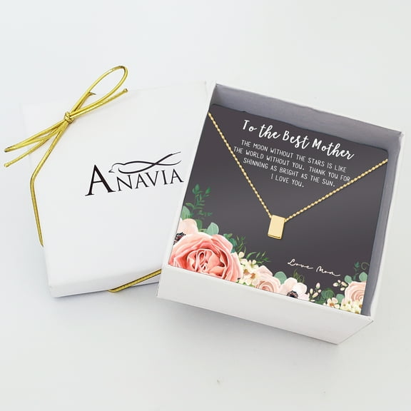 To The Best Mother Mother's Day Gift, Gift for Her, Gift for Her, Mother's Day Jewelry with Card, Card and Necklace Set for Mother's Day, Gift for Mom [Gold Cube, No-Personalized Card]