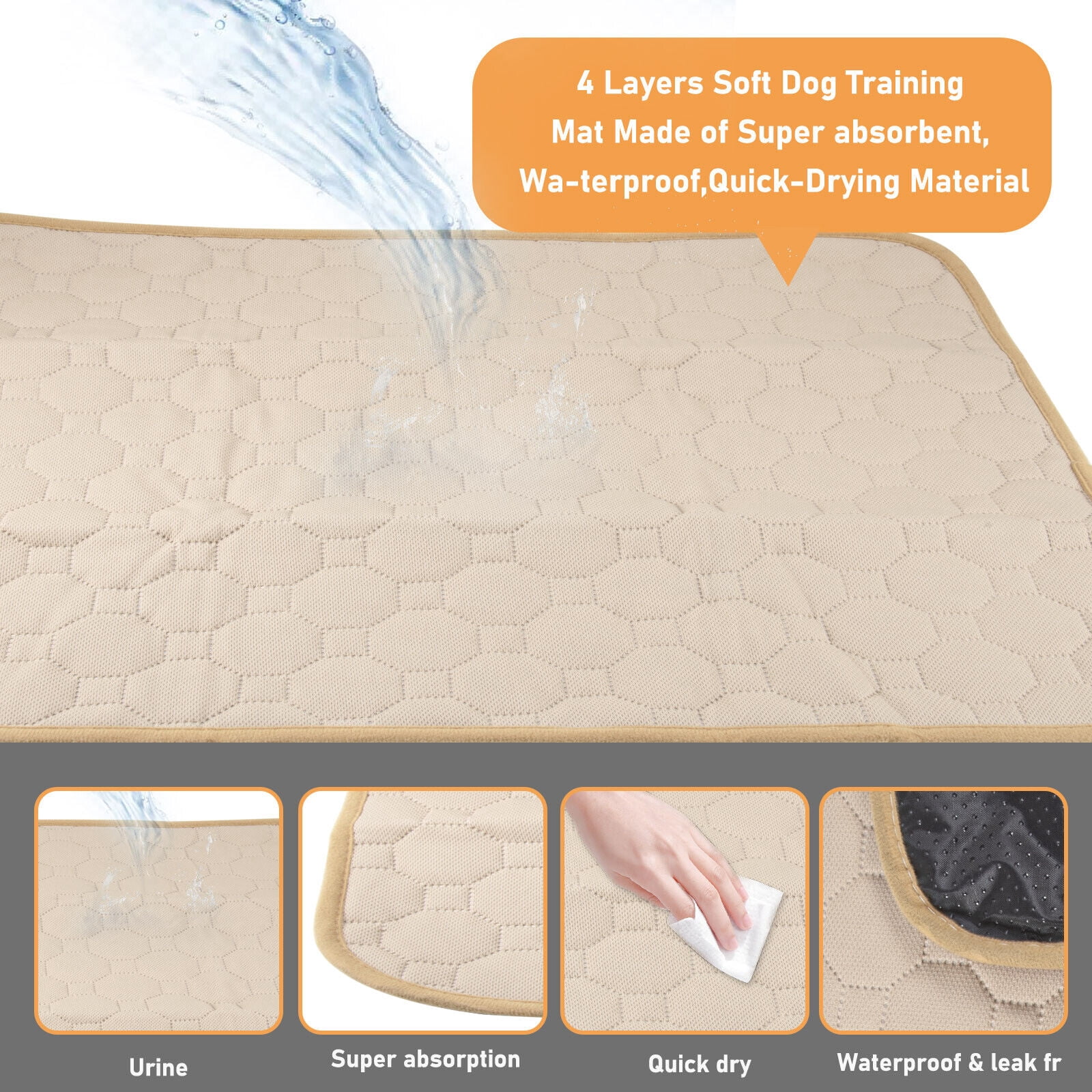 Reusable Puppy Pads, Washable Pee Pads for Dogs, Absorbent and Leakproof Training Mats for Potty, Bed, Sofa