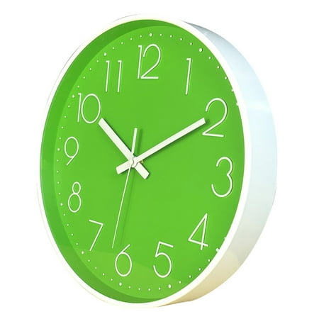 Round Hanging Wall Clock - 10 Inch, Noiseless, 3D Number, Precise, Anti-fog Mirror Surface Quartz Clock - Household Supplies