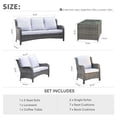 thumbnail image 6 of Ovios 5 Pieces Outdoor Furniture Wicker Patio Sectional Sofa with Side Table, 6 of 6