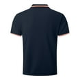 thumbnail image 4 of AOMPMSDX Men'S Four Seasons Leisure Fashion Design Lapel Button Short Sleeve Navy L, 4 of 5