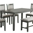 thumbnail image 4 of Natali 6 Piece Dining Set with Table 4 Chairs and Bench Foam Filled Gray, 4 of 6