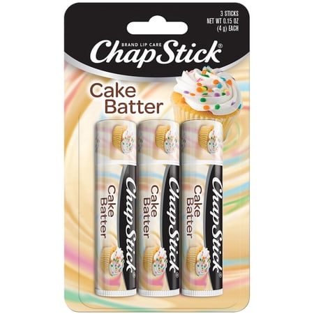 Chapstick Bulk Lip Balm Cake Batter 3-Pack - Sweet & Delicious Lip Moisturizer Birthday Gifts Stocking Stuffers 0.15 Oz Ea - Pack Of 1