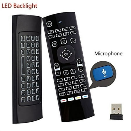 Dupadstory Voice Air Remote Mouse MX3 Pro,2.4G Backlit Kodi Remote Control,Mini Wireless Keyboard & Infrared Remote Control Learning, Best For Android Smart TV Box HTPC IPTV PC Pad Xbox Raspberry pi (What's The Best Pvr For Kodi)