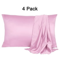 PiccoCasa 4 Pack Silk Satin Pillowcases Envelope Pillow Covers Standard Lilac