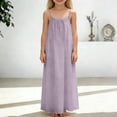 thumbnail image 2 of Girls Dresses Summer Backless Cami Dresses Sleeveless House Dress Purple Flowy Dress Long Sundress Cute Summer Outfits, 2 of 6