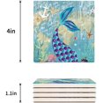 thumbnail image 3 of RYLABLUE Mermaid Set of 8 Coaster for Drinks, Absorbent Ceramic Stone Coasters Cup Mat with Cork Base for Home Kitchen Room Coffee Table Bar Decor, 3 of 4