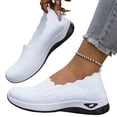 thumbnail image 5 of IEMIEMIEM Women's Loafer Shoes Mesh Non Slip Slip On Casual Ballet Flat Nurse Walking Sneakers Knit Round Toe Casual Memory Foam Orthopedic Shoes White 9 Wide, 5 of 8