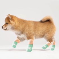 Gytml 4Pcs Cute Dog Rain Shoes For Small And Medium Puppy, Adjustable Rubber Cartoon Dog Boots,Waterproof, Anti-, Dirt-Resistant Paw Protection BU1-S