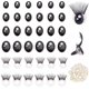 thumbnail image 1 of 24 juegos de ojos ovalados de seguridad para manualidades con pestañas, 4 tamaños, ojos para amigurumi, ojos para peluches, ojos de ganchillo para manualidades con arandelas, 1 of 5