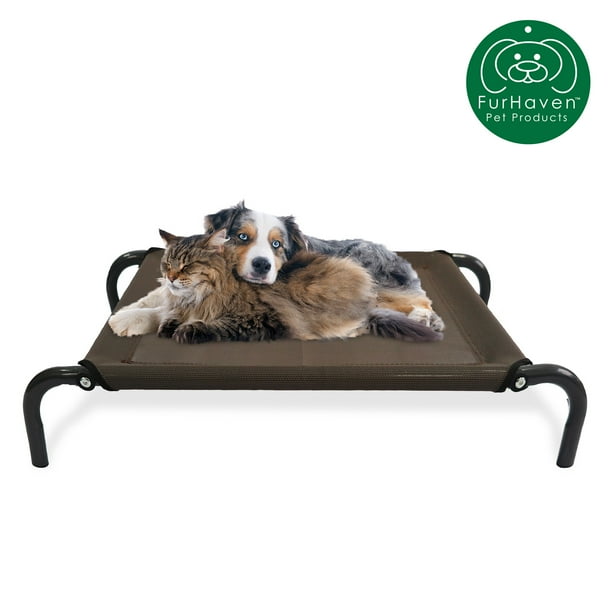 FurHaven Pet Cot Bed Elevated Cot Pet Bed for Dogs & Cats, Espresso