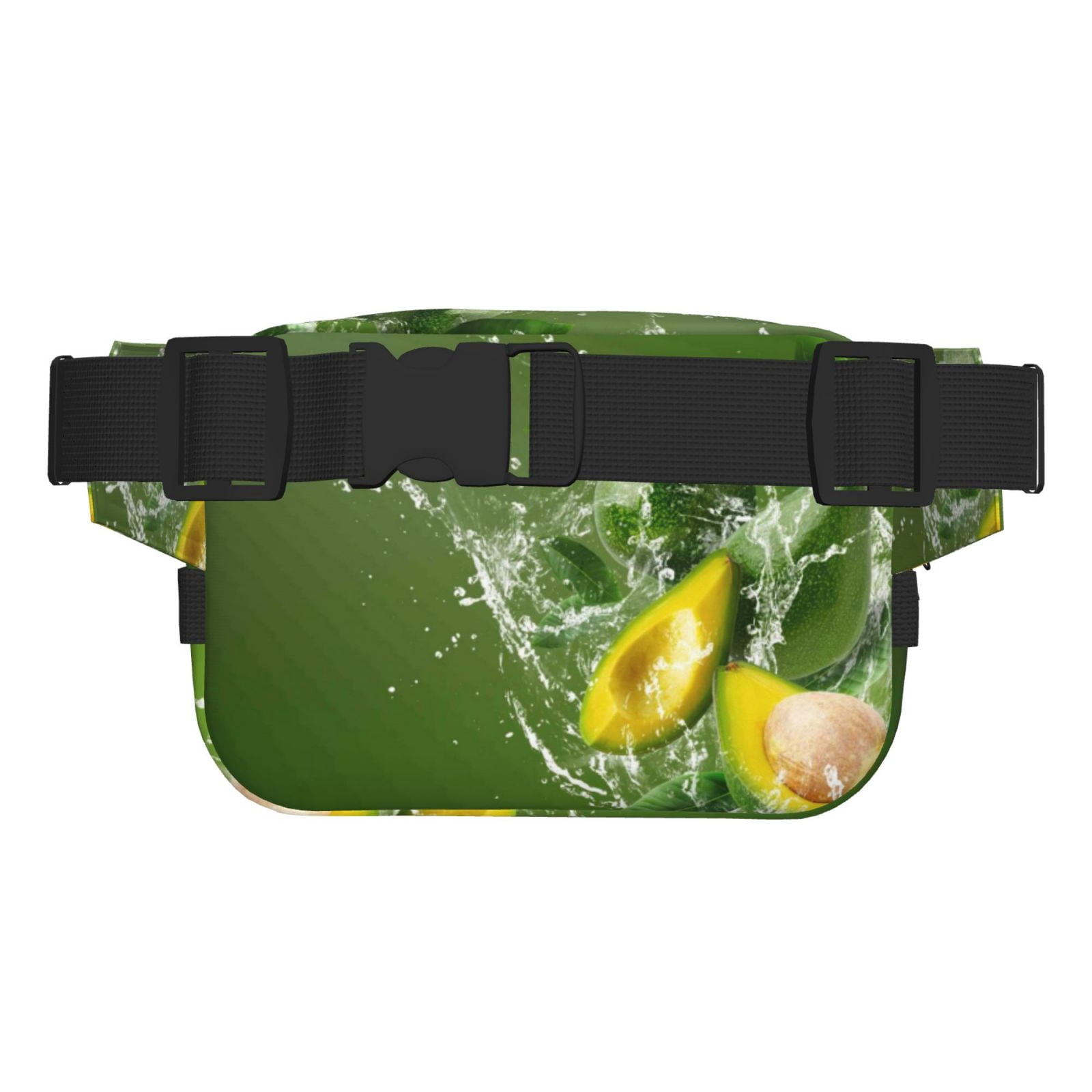Picia Friut Avocado Print Square Double-Layer Waist Bag Mini Adjustable Waist Belt Bag Exercise Running Travel Hiking