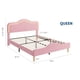 thumbnail image 3 of QinaQin Base de cama tapizada en terciopelo estilo princesa, con cabecera y piecera LED ajustables, soporte de madera y diseño ideal para niñas o niños, 3 of 9