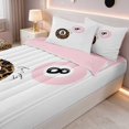thumbnail image 2 of Erosebridal Billiard Zipper Twin Comforter Sets with Fitted Sheet and 2 Pillowcases Pink Zipper Bedding Set, Pink White, Pink Reversible, 2 of 7