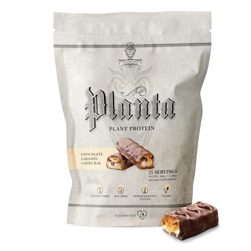 Ambrosia Planta - Proteína vegetal orgánica premium | Vegano y cetogénico | Barra de caramelo