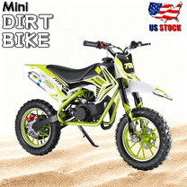 49cc 2-Stroke Kids Dirt Bike, Mini Dirt Scooter Bike Pocket, Off Road Gas Power Mini Pocket Motorcycle with Front Rear Disc Brakes, Pocket Gas Motorbike, Racing Max Speed 30KM/H