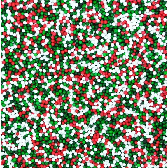 SweetGourmet Jingle Mix | Red Green White Christmas Nonpareils | 15oz