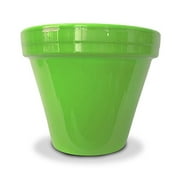 8.5 x 7.5 in. Powder Coated Ceramic Standard Planter, Bright Green - Pack of 10