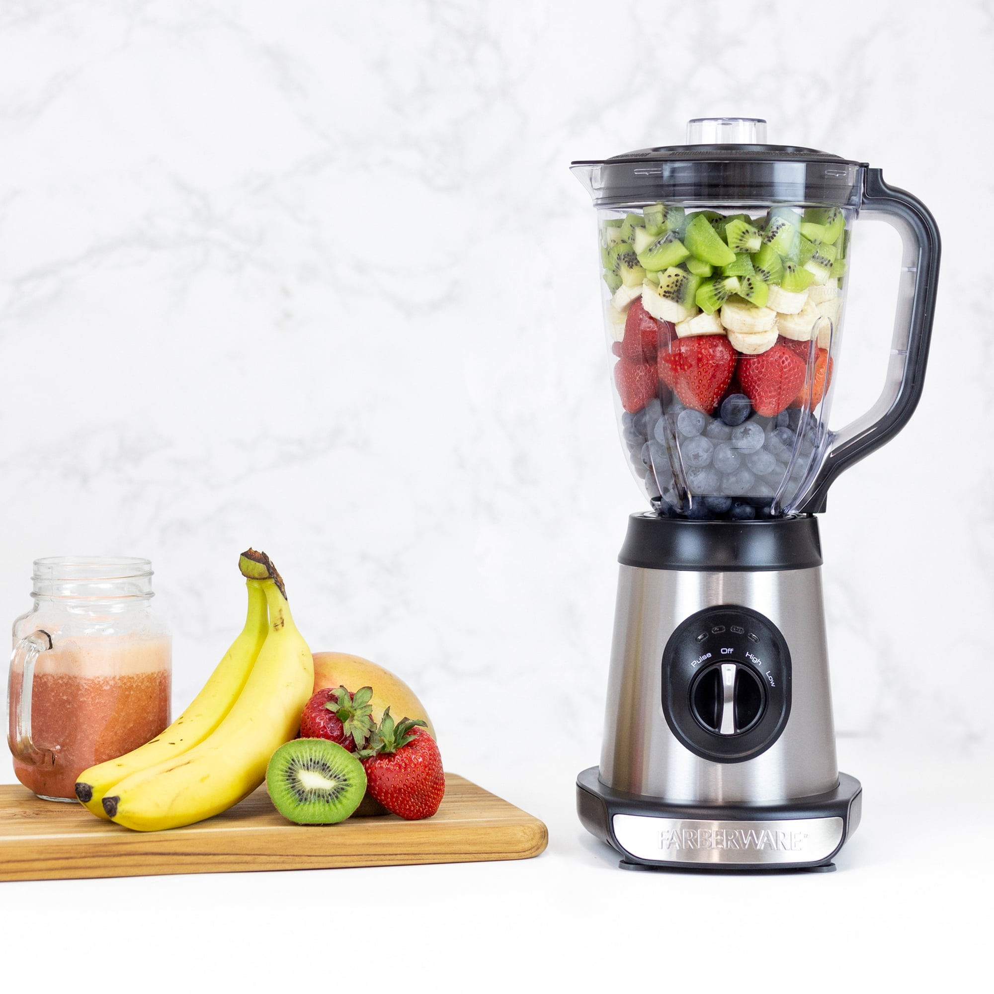 Farberware Portable Rechargeable 2-Speed Blender with Pulse Control,  Stainless Steel 