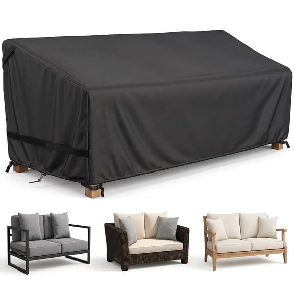 Samhe Patio Loveseat Cover 53"W x 32"D x 30"H 2-Seater Outdoor Couch Cover 420D Waterproof Patio Furniture Cover