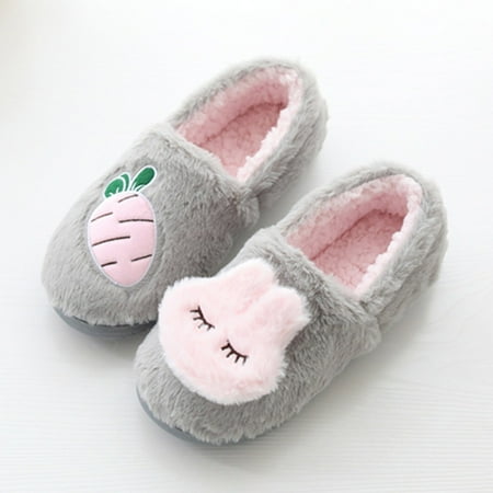 

Warm Winter Slippers Indoor Home Mute Cute Soft Plush Ball Women Interior Boots