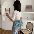 thumbnail image 4 of Bolsa Bolso de hombro plisado para mujer Totes de cadena Bolso de mensajero en la nube de PU (Azul) Ehuebsd Nuevos Originales, 4 of 8