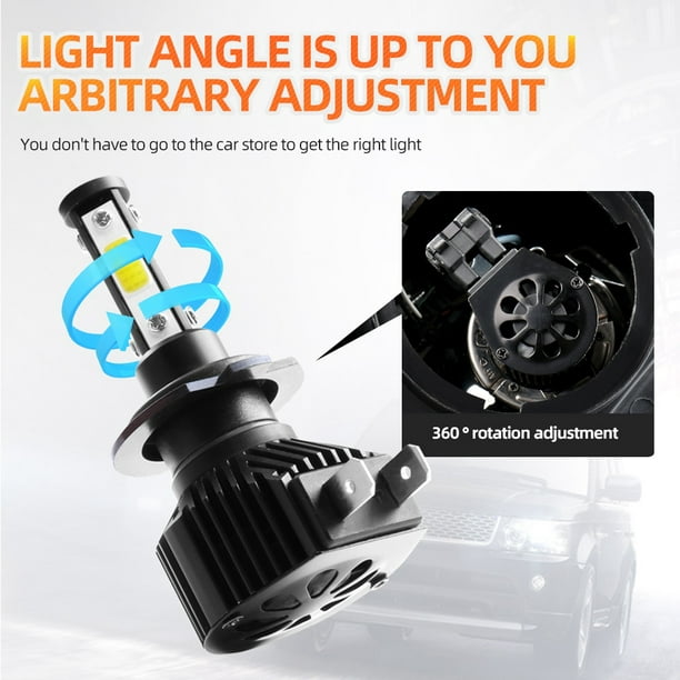 2pcs Mini H1 LED Ampoule Auto Voiture Feux Phare Lampe Kit 36W 6000K Blanc  MS